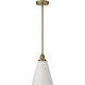 Dahlia 1 Light 8 inch Antique Brushed Brass Pendant Ceiling Light