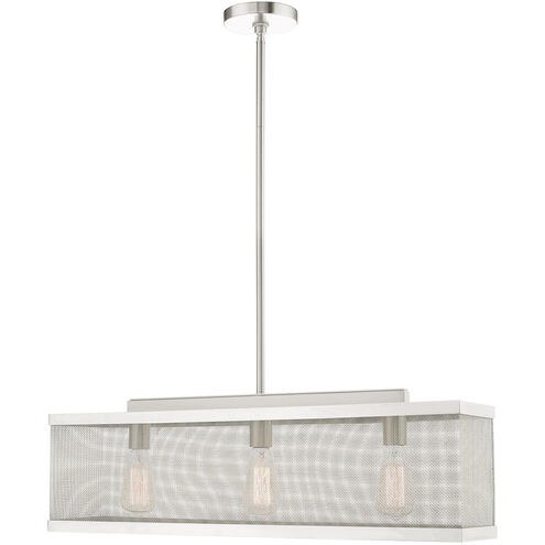 Industro 3 Light 7 inch Brushed Nickel Chandelier Ceiling Light