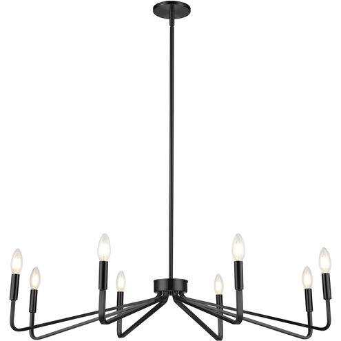 Clayton 8 Light 38 inch Matte Black Chandelier Ceiling Light