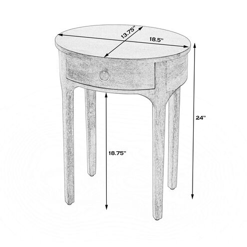 Alinia 1 drawer End Table in Dark Brown
