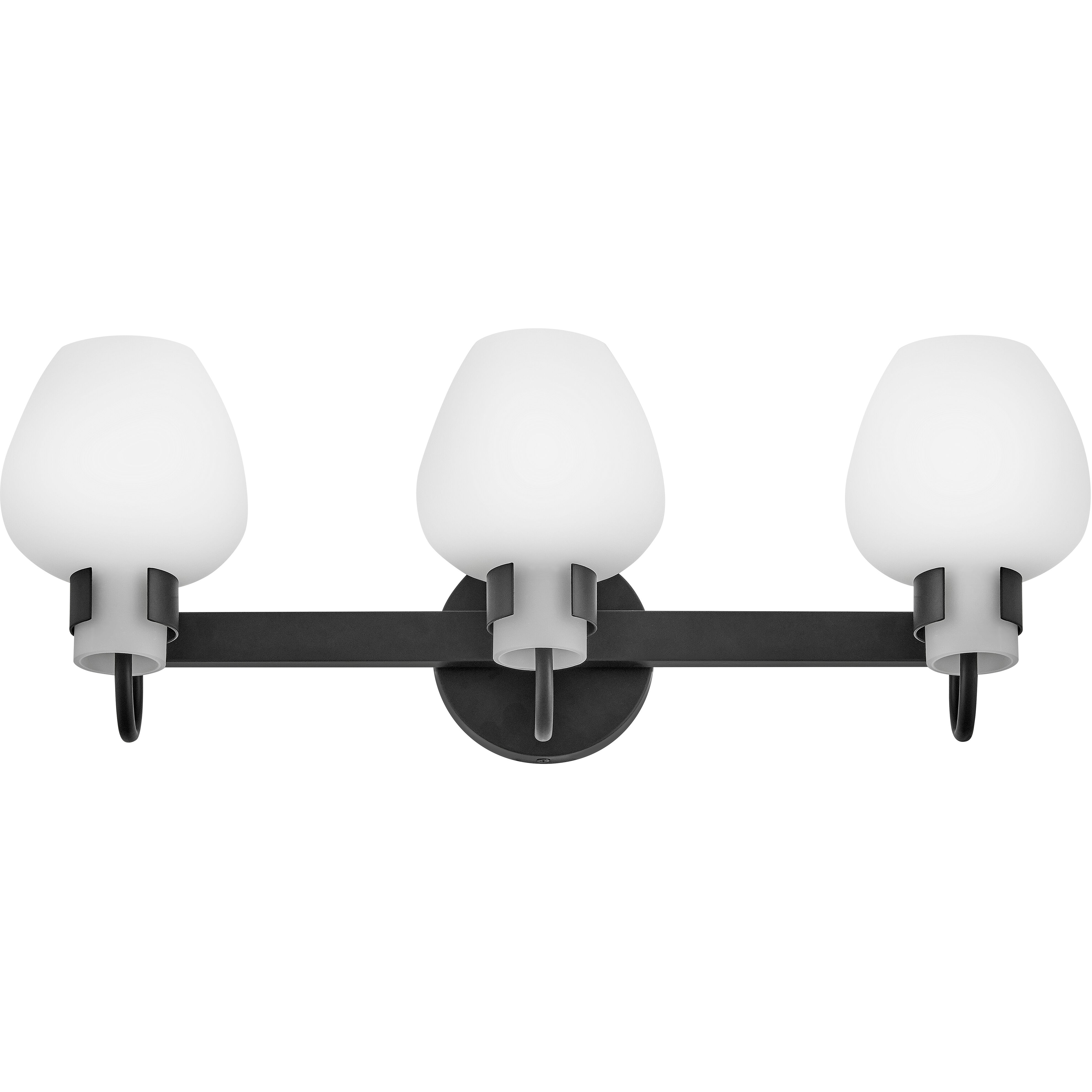 Sylvie 3 Light 24 inch Black Bath Light Wall Light