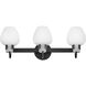 Sylvie 3 Light 24 inch Black Bath Light Wall Light