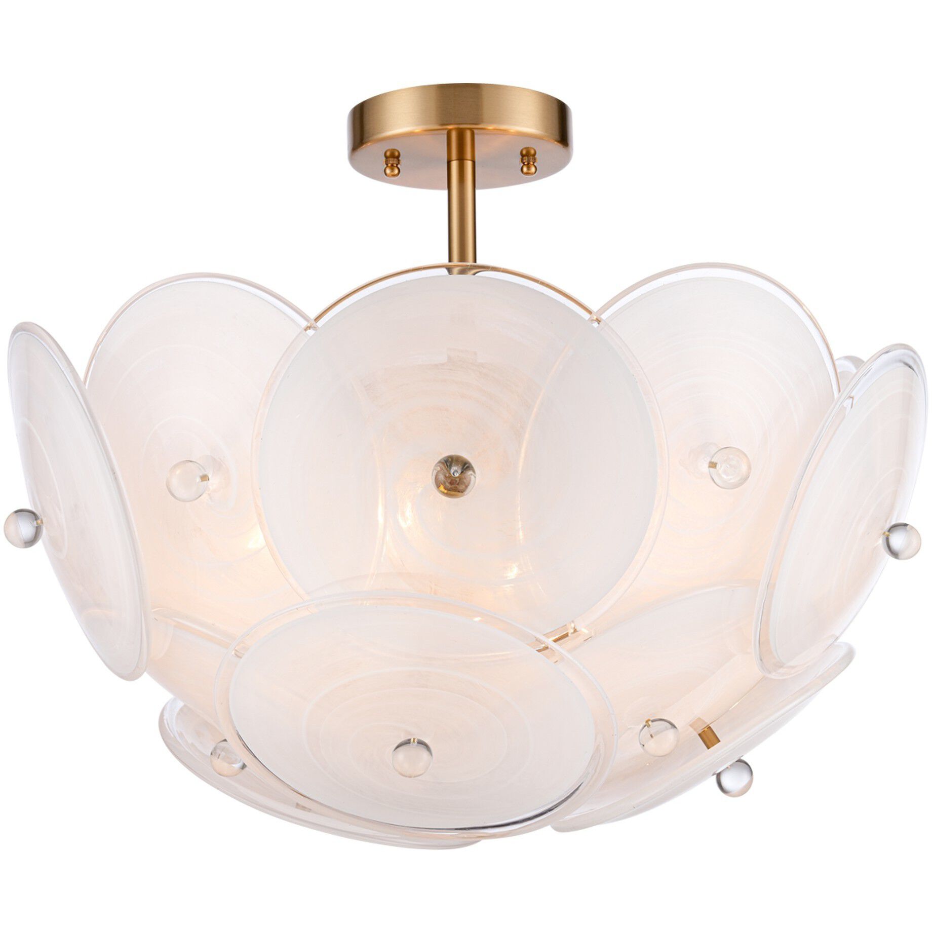 Tallulah 6 Light 24 inch Lacquered Gold Pendant Ceiling Light, Converts to Semi Flush