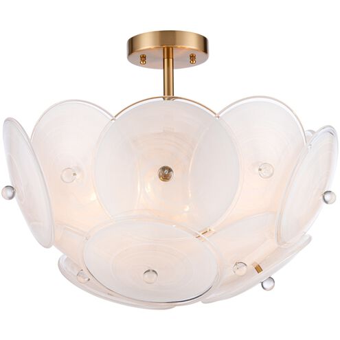 Tallulah 6 Light 24 inch Lacquered Gold Pendant Ceiling Light, Converts to Semi Flush