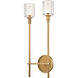 Salita 2 Light 18.1 inch Vintage Brass Vanity Light Wall Light in Clear Crystal