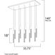 Scepter Linear Pendant Ceiling Light in Anodized Bronze