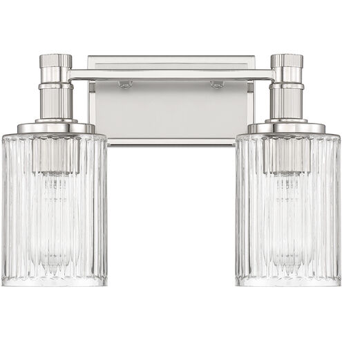 Concord 2 Light 15 inch Silver and Polished Nickel Bathroom Vanity Light Wall Light