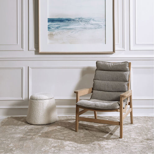 Isola Naturally Oak with Charcoal and White Cushion Accent Chair