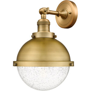 Franklin Restoration Hampden 1 Light 9 inch Brushed Brass Sconce Wall Light in Seedy Glass