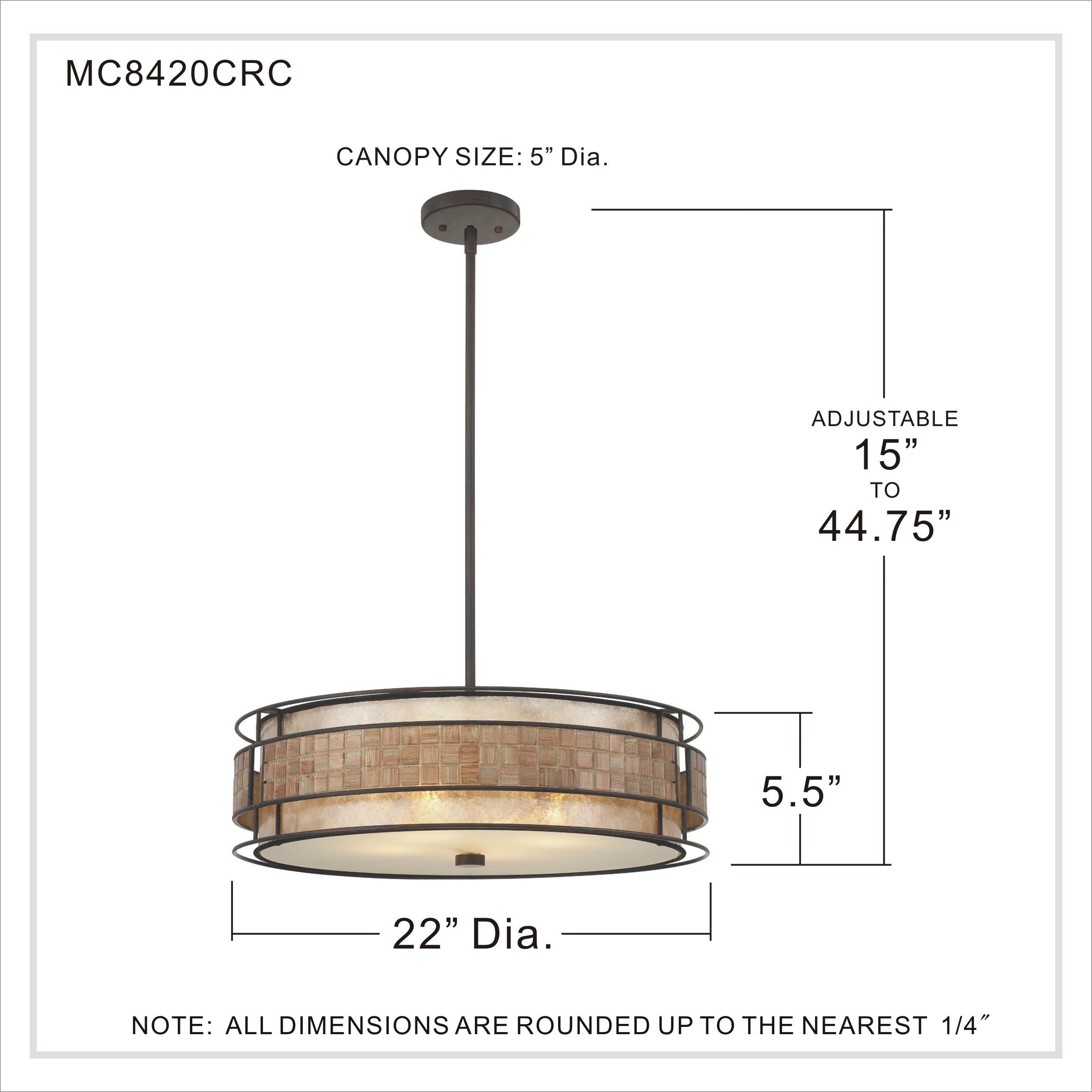 Laguna 4 Light 22 inch Renaissance Copper Pendant Ceiling Light, Naturals