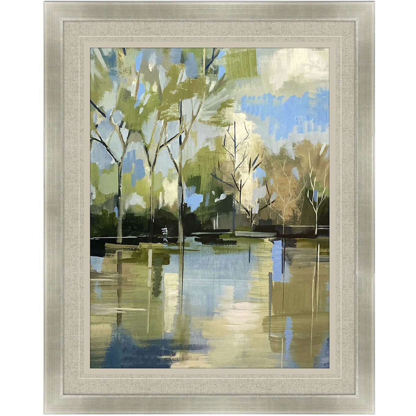 Enchanted Forest Blue and Brown and Green Framed Art
