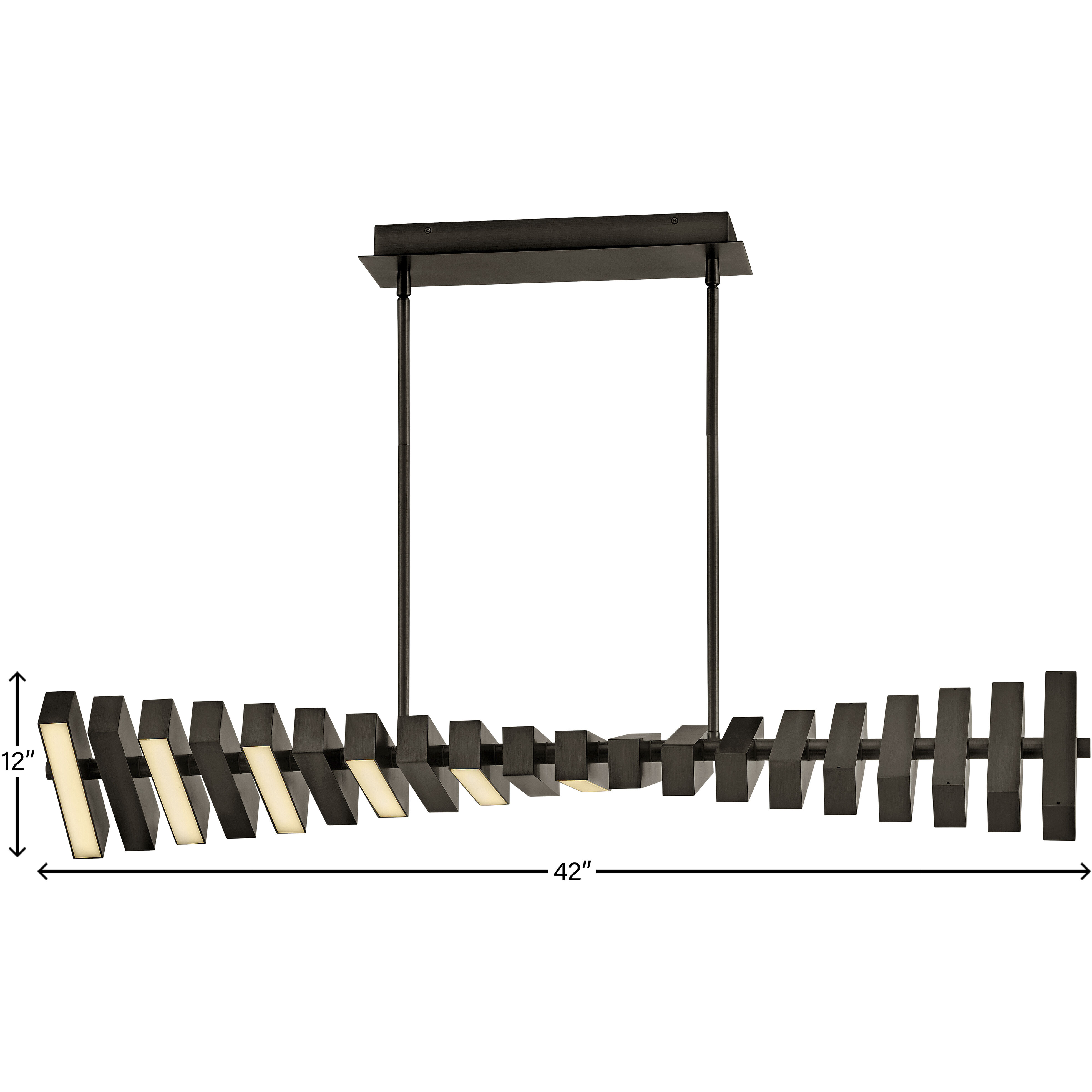 Stitch LED 42 inch Painted Black Oxide Chandelier Ceiling Light