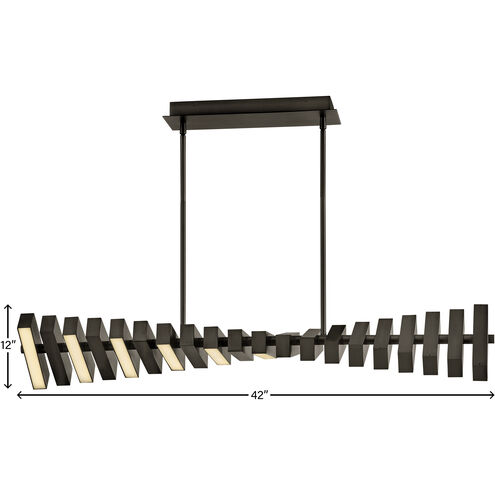 Stitch LED 42 inch Painted Black Oxide Chandelier Ceiling Light