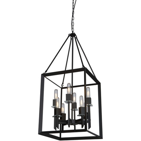 Vineyard 8 Light 16 inch Matte Black Up Chandelier Ceiling Light