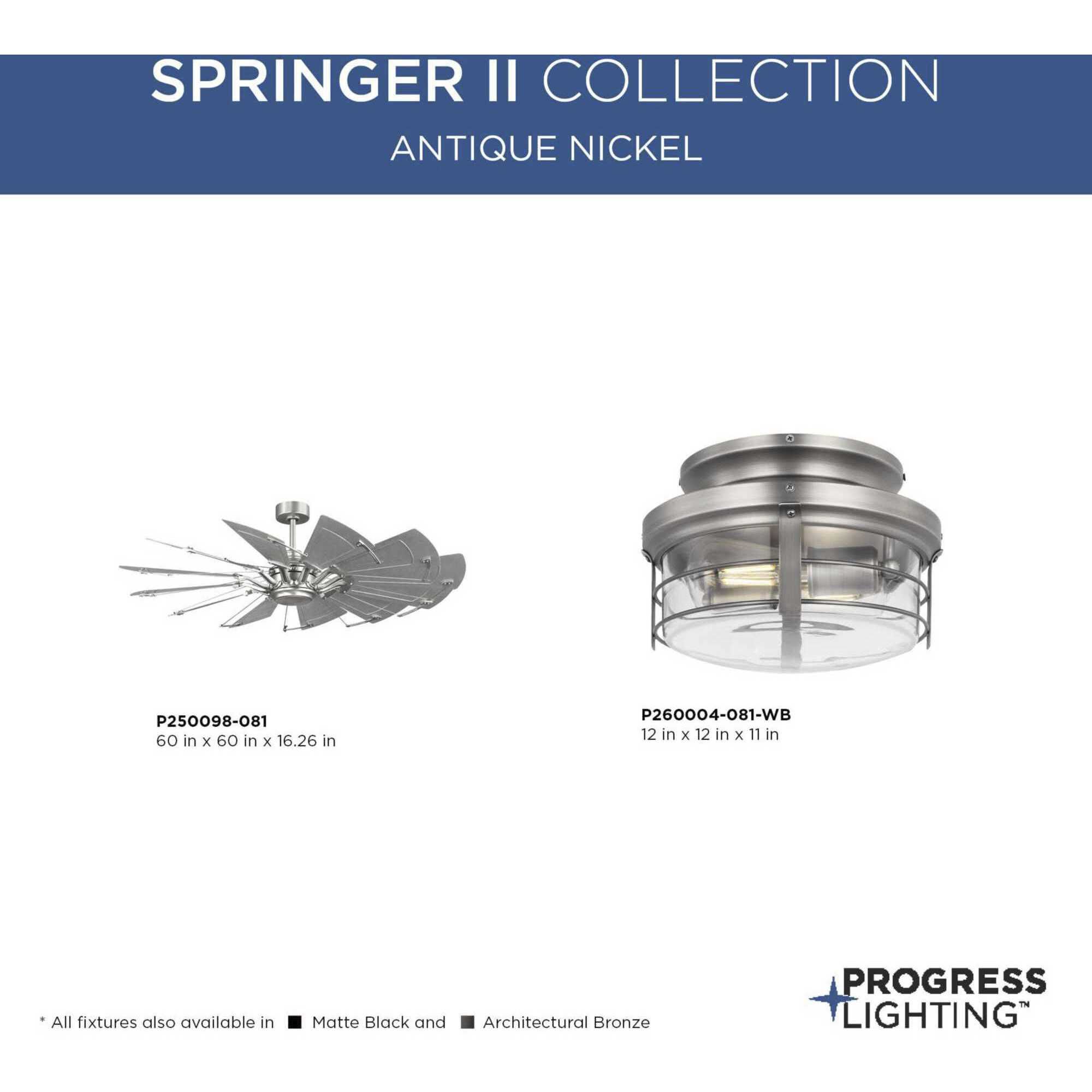 Springer II LED Antique Nickel Fan Light Kit