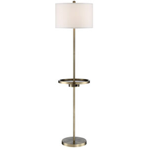 Tungsten 62 inch 150.00 watt Antique Brass Floor Lamp Portable Light