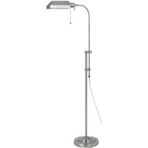 Pharmacy 46 inch 100 watt Brushed Steel Floor Lamp Portable Light, Adjustable Pole