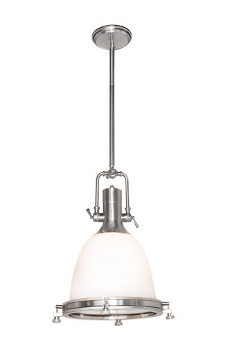 Hi-Bay 1 Light 14 inch Satin Nickel Single Pendant Ceiling Light