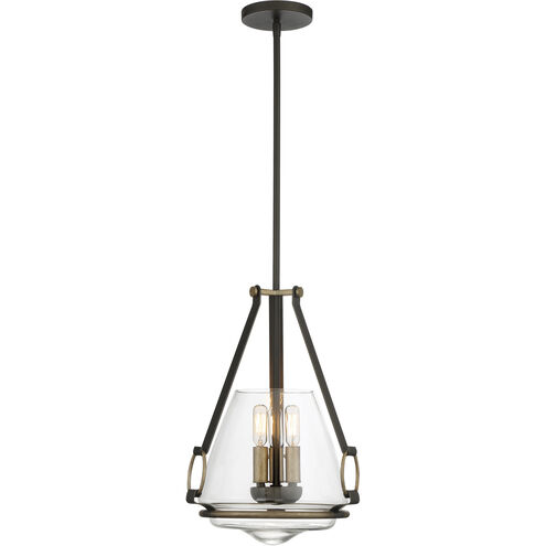 Minka-Lavery Eden Valley 3 Light 12 inch Smoked Iron/Aged Gold Pendant Ceiling Light, Convertible 3903-107 - Open Box