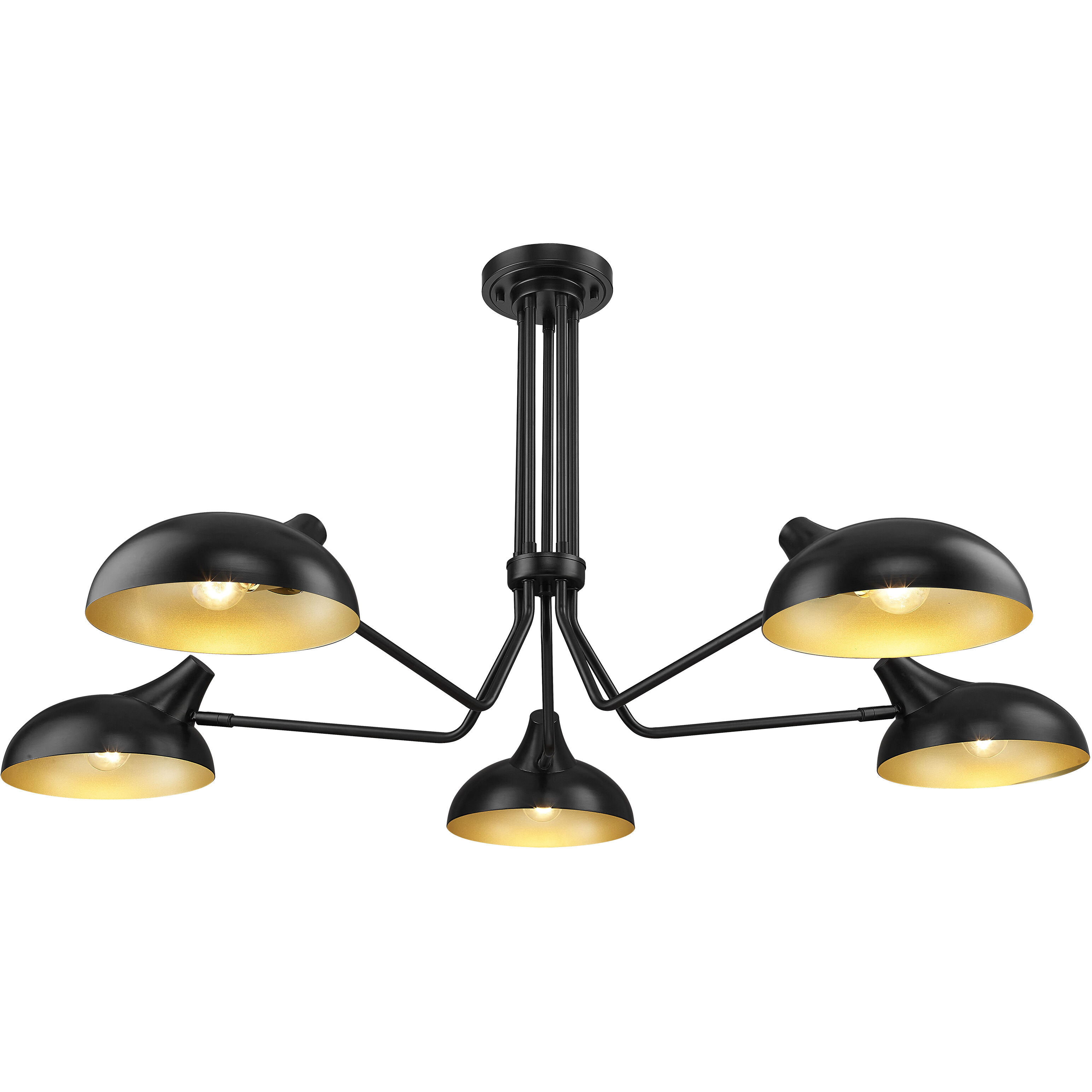 Bellamy 5 Light 52 inch Matte Black Semi Flush Mount Ceiling Light