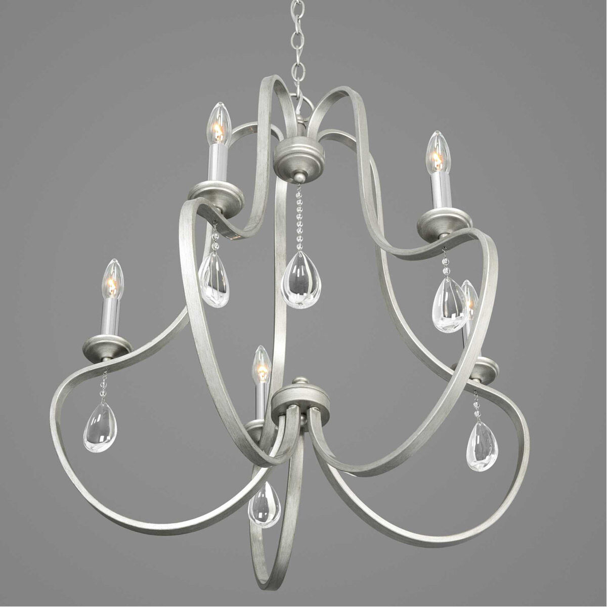 Anjoux 5 Light 24.63 inch Silver Ridge Chandelier Ceiling Light