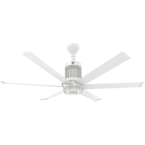 i6 60 inch Matte White Indoor Ceiling Fan in Standard, 6 in, Standard Mount
