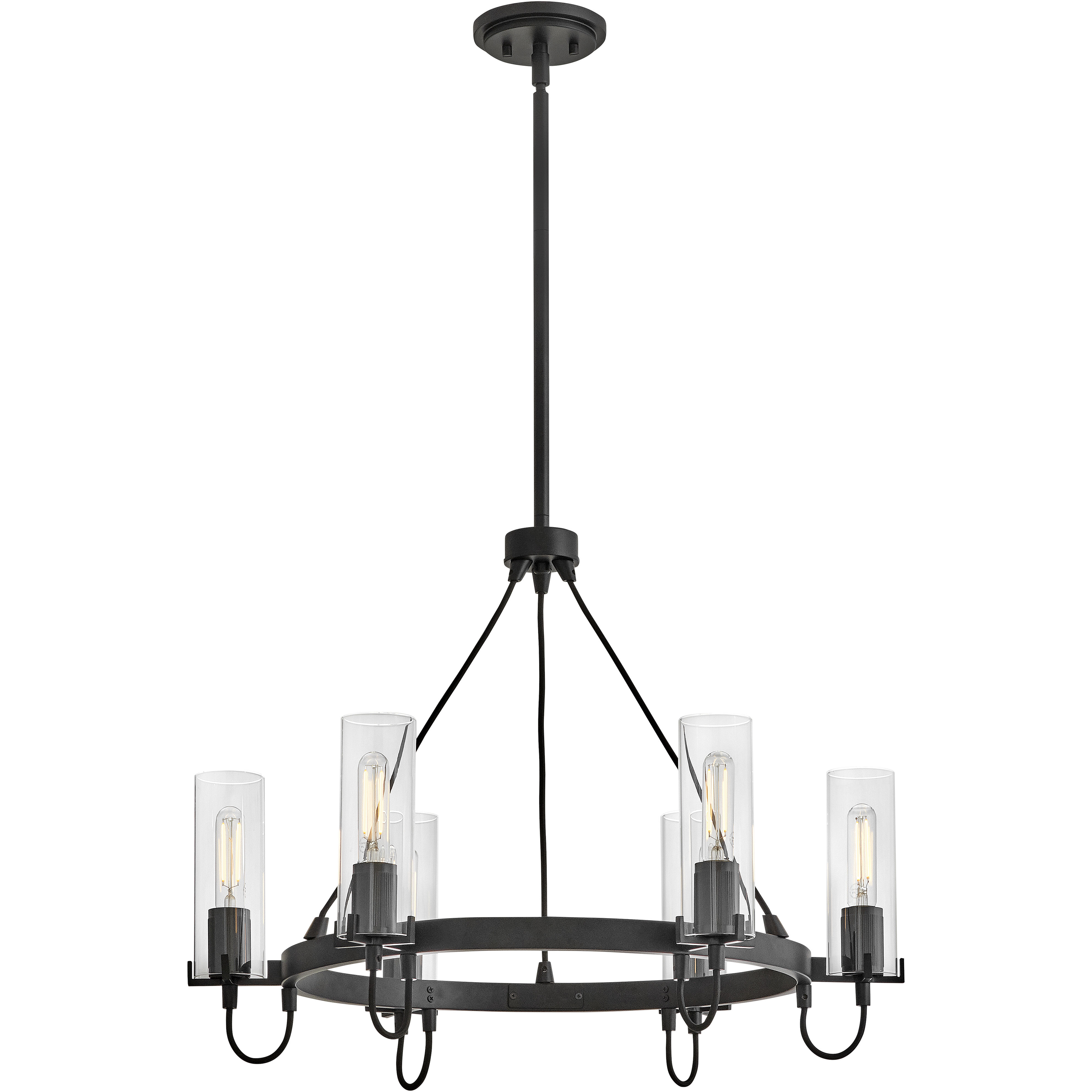 Ryden 6 Light 28 inch Black Chandelier Ceiling Light
