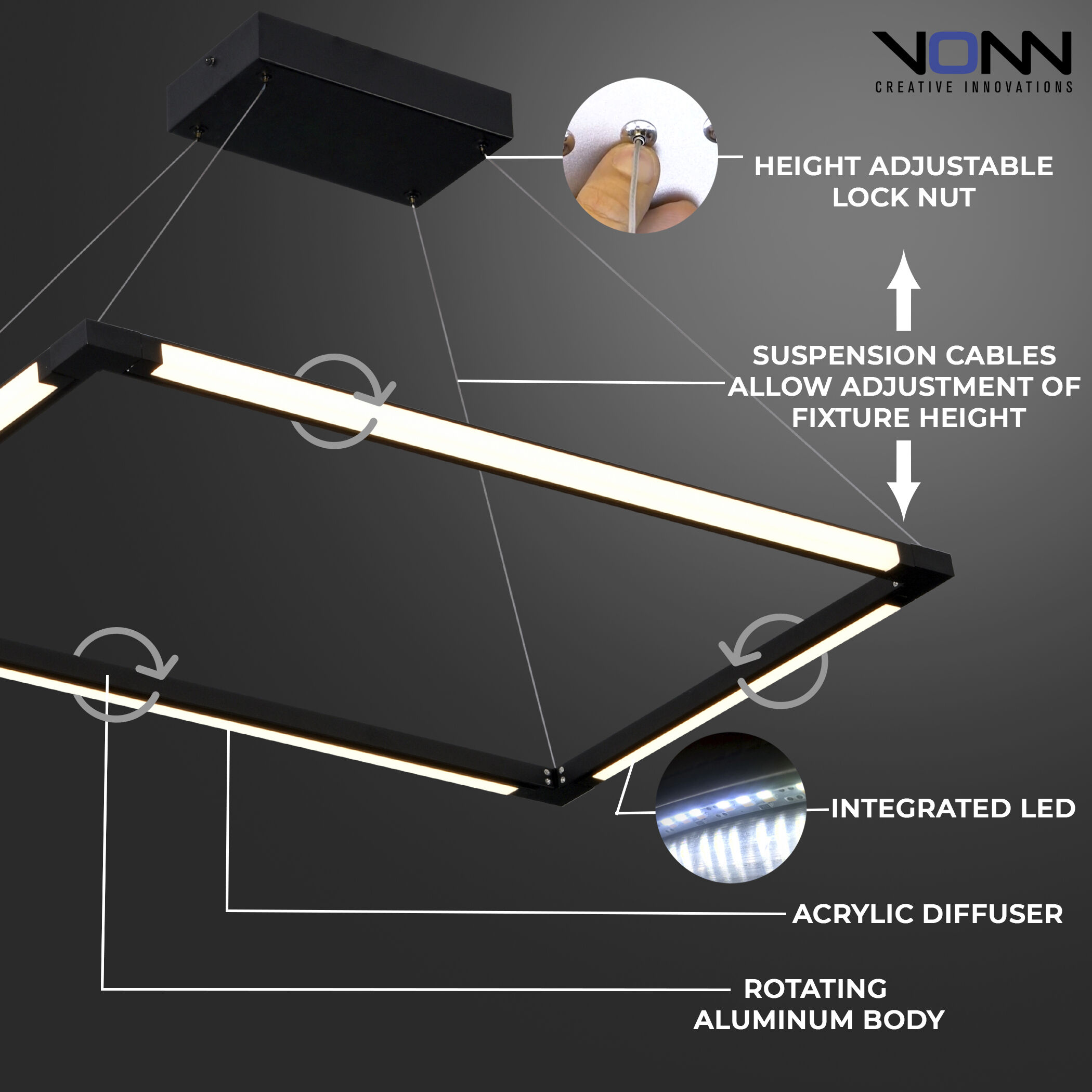 Atria 17.25 inch Black Pendant/Chandelier Ceiling Light