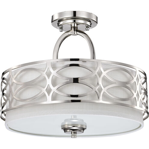 Harlow 3 Light 15 inch Polished Nickel Semi Flush Mount Ceiling Light