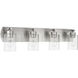 Hendrix 4 Light 30.75 inch Brushed Polished Nickel Vanity Light Wall Light
