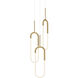 Huron LED 17.88 inch Brushed Gold Multi-Pendant Ceiling Light