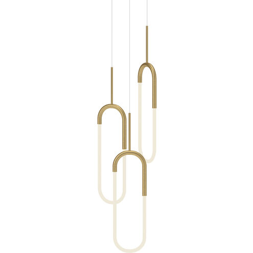 Huron LED 17.88 inch Brushed Gold Multi-Pendant Ceiling Light