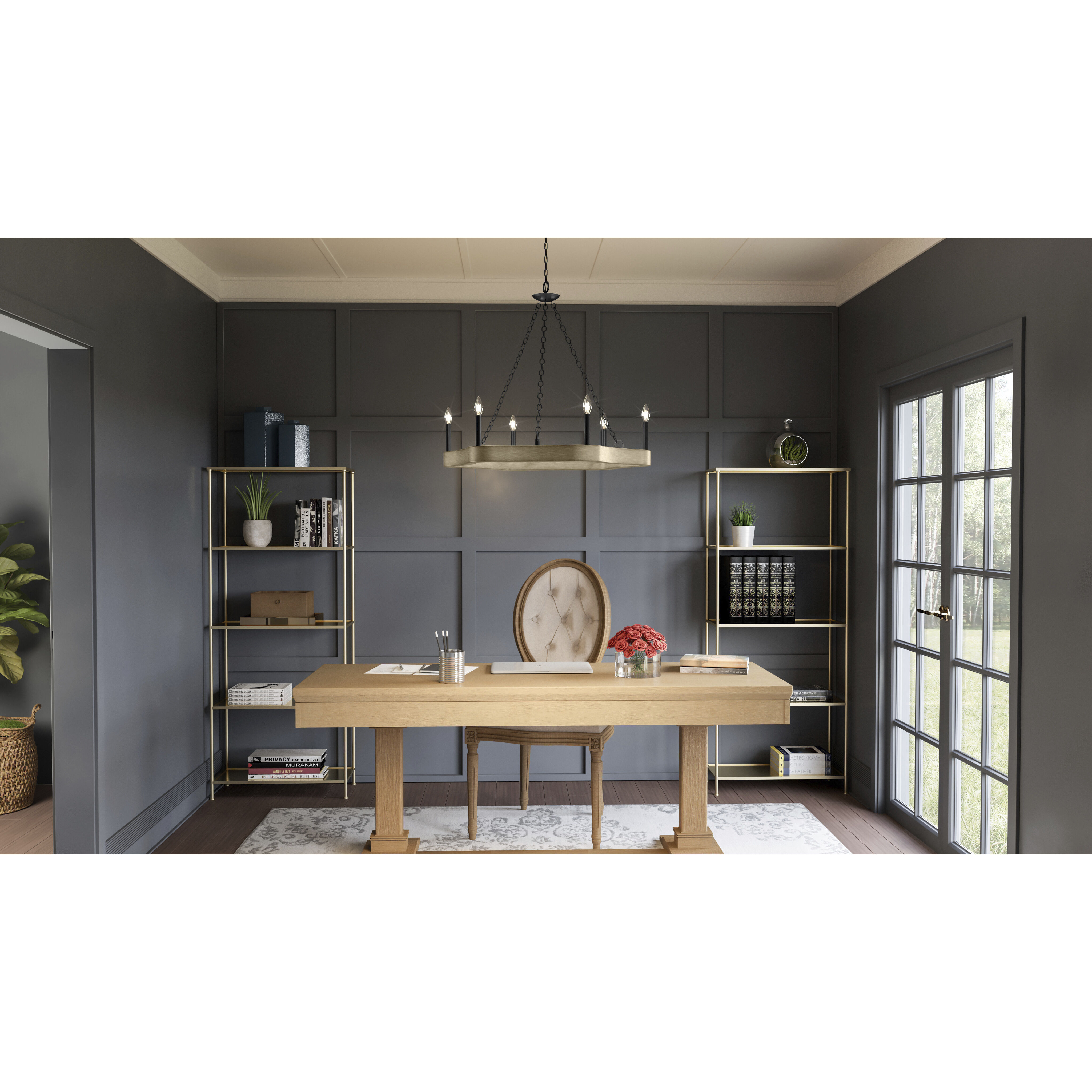 Croix 6 Light 27 inch Matte Black Chandelier Ceiling Light