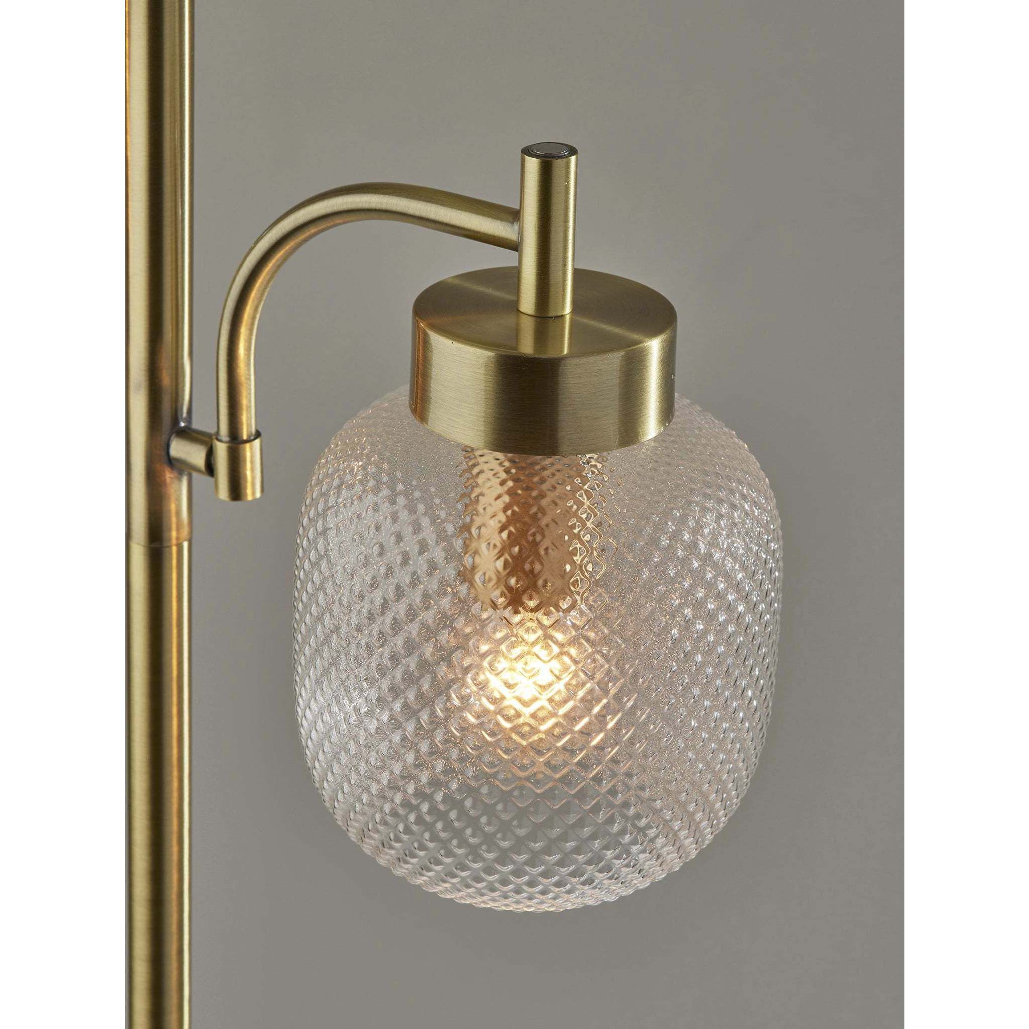 Natasha 62.25 inch 60.00 watt Antique Brass Floor Lamp Portable Light