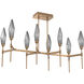 Rock Crystal LED Novel Brass Linear Pendant Ceiling Light in 3000K LED, Chilled Smoke, Belvedere