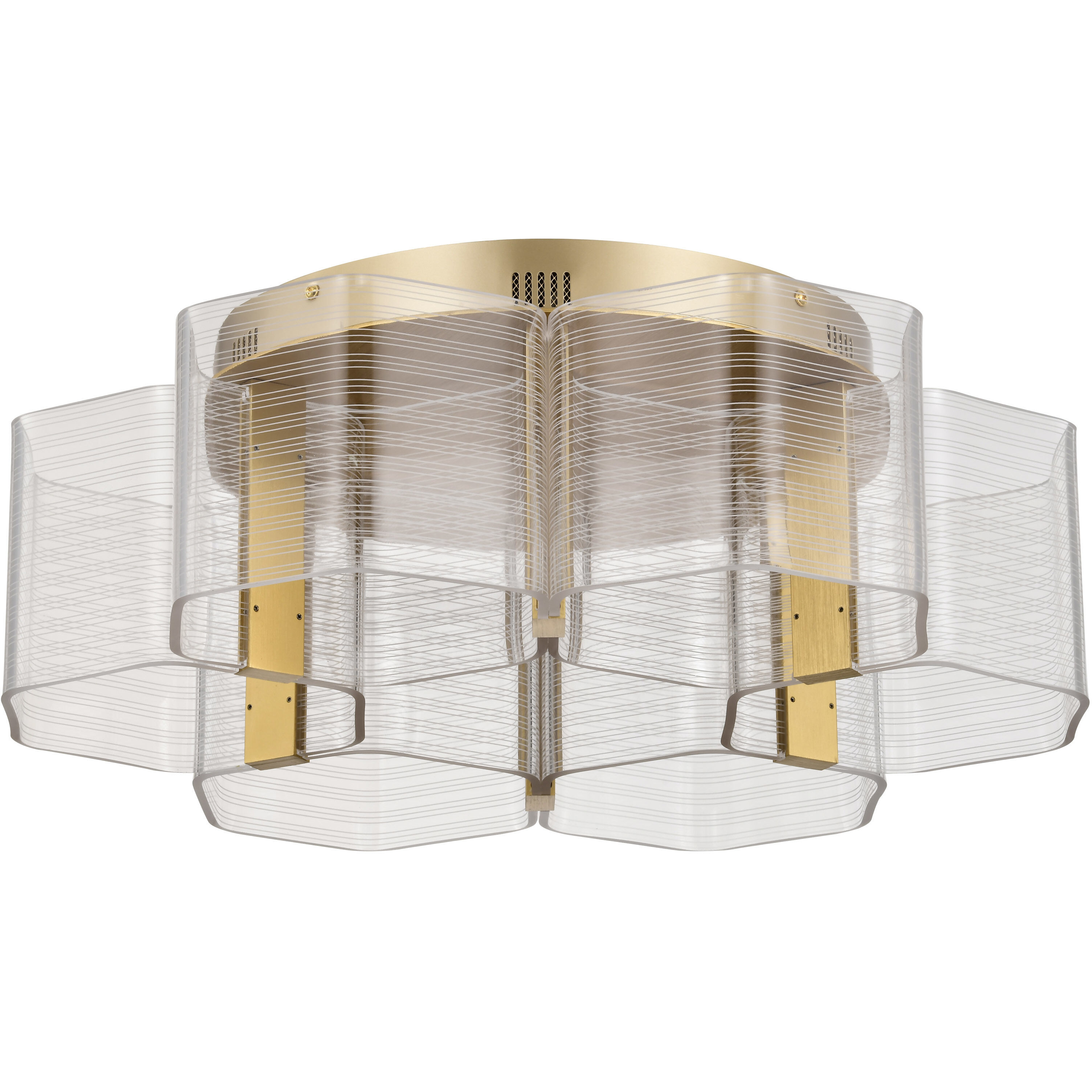 Kenzo LED 20.5 inch Polished Anodized Bronze Flush Mount Ceiling Light