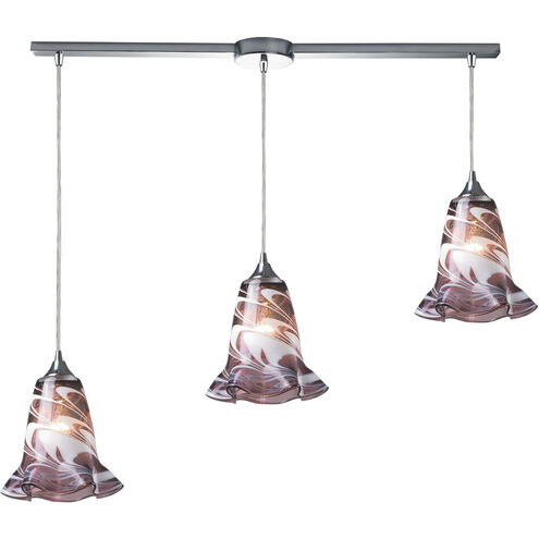 Vestido 3 Light 36 inch Polished Chrome Multi Pendant Ceiling Light, Linear