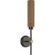 Alora Mood Colby 1 Light 2.5 inch Matte Black Bath Vanity Light Wall Light in Matte Black and Tan Jute