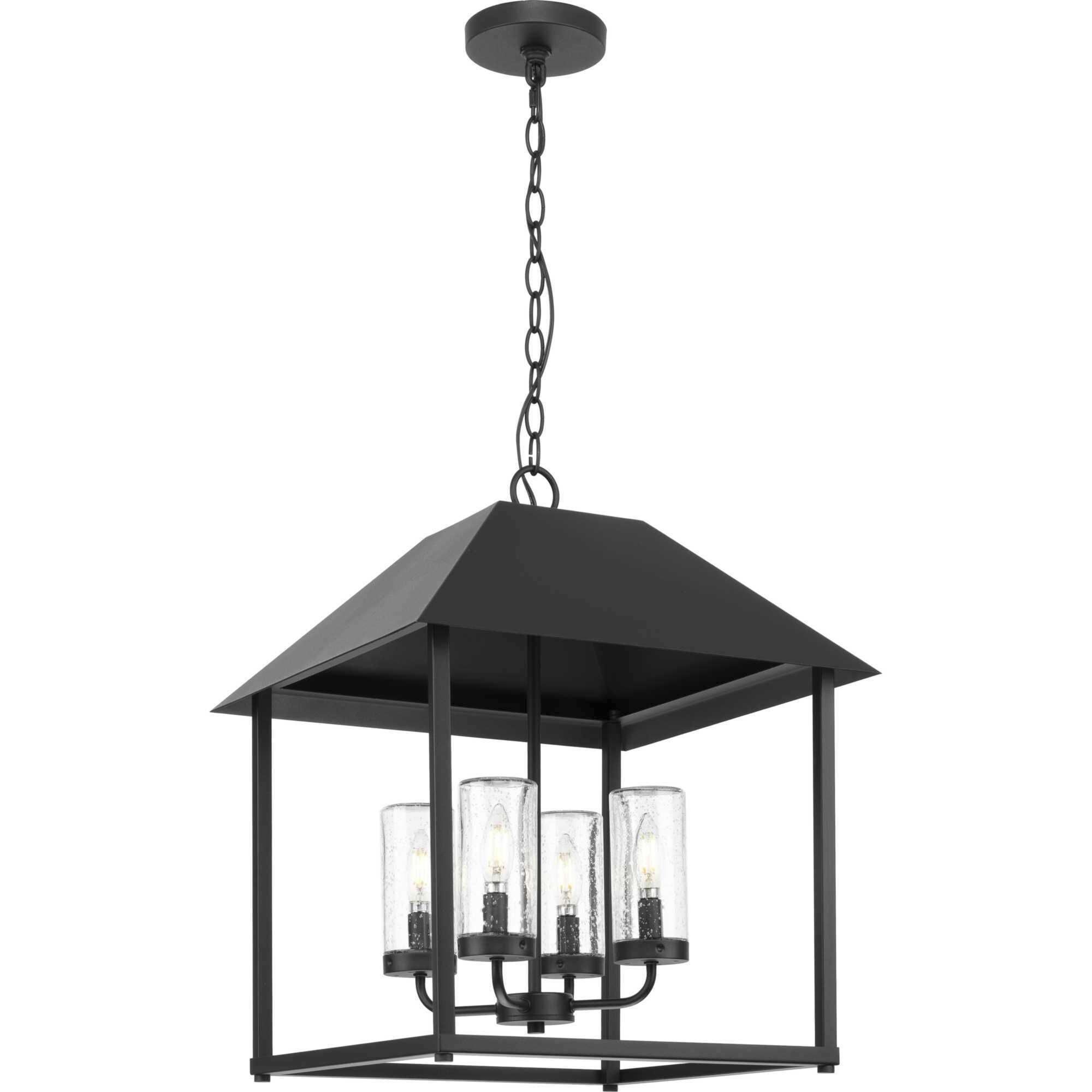 Chapel 4 Light 18.12 inch Textured Black Outdoor Pendant