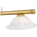 Vanguard 3 Light 58.5 inch Rubbed Brass Billiard Ceiling Light in White Mottle Glass