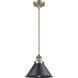 Franklin Restoration Briarcliff 1 Light 10 inch Antique Brass Mini Pendant Ceiling Light in Incandescent, Matte Black