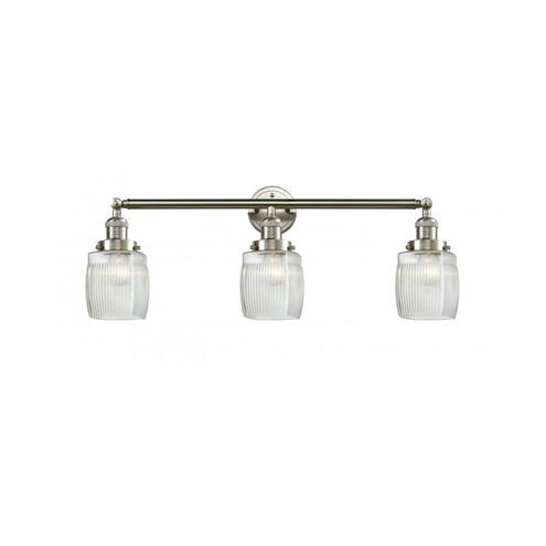 Franklin Restoration Colton 3 Light 32 inch Brushed Satin Nickel Bath Vanity Light Wall Light, Franklin Restoration