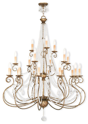 Isabella 21 Light 43 inch Hand Applied European Bronze Foyer Chandelier Ceiling Light