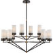 Thomas O'Brien Marais 12 Light 45 inch Bronze and Hand-Rubbed Antique Brass Chandelier Ceiling Light in White Glass, Large
