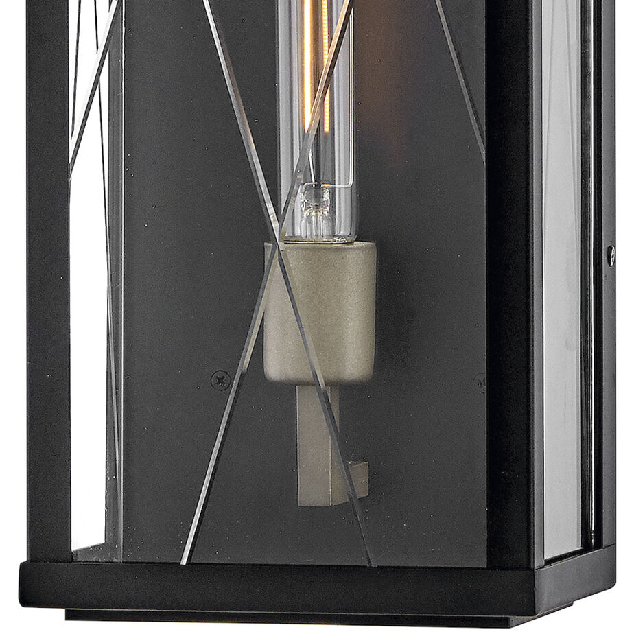 Monte 1 Light 22 inch Black with Burnished Bronze Outdoor Wall Mount