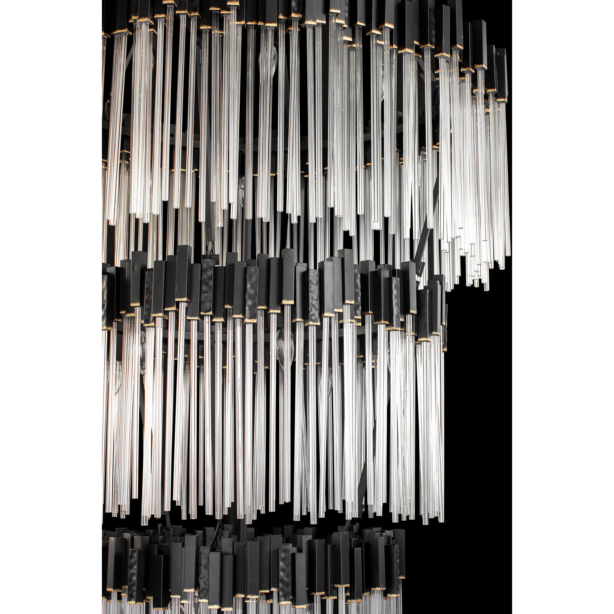 Matrix 30 Light 40 inch Matte Black and French Gold Chandelier Ceiling Light