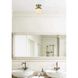 Eclipse 1 Light 8 inch Satin Gold Flush Mount Ceiling Light