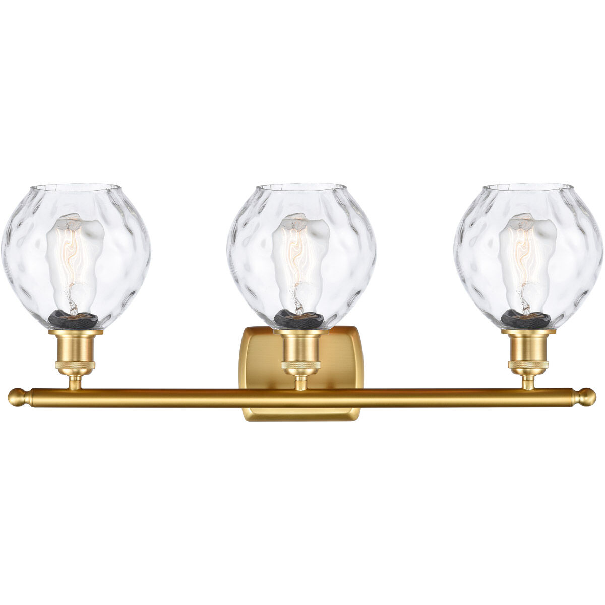 Ballston Small Waverly 3 Light 26 inch Satin Gold Bath Vanity Light Wall Light, Ballston