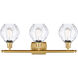 Ballston Small Waverly 3 Light 26 inch Satin Gold Bath Vanity Light Wall Light, Ballston