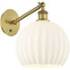 Ballston White Venetian Armed Sconce Wall Light in Brushed Brass